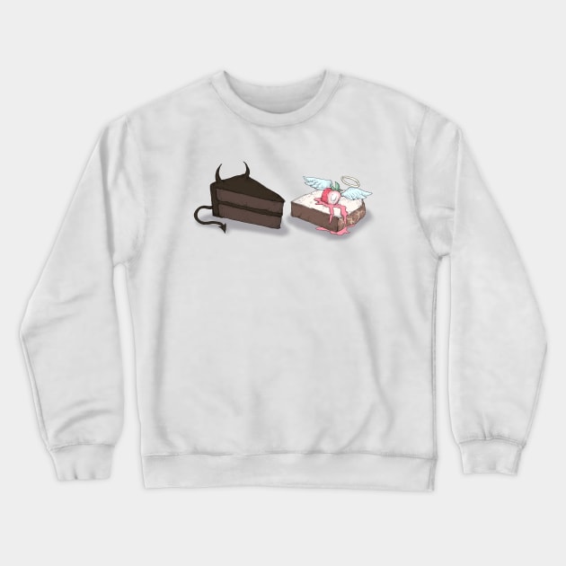 Devil's Food Cake vs Angel Food Cake Crewneck Sweatshirt by LVBart